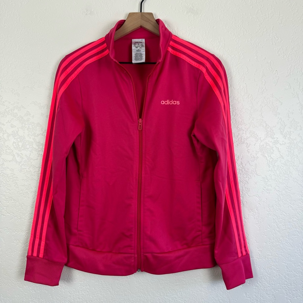 adidas Hot Pink Track Jacket with Neon Pink Stripes
